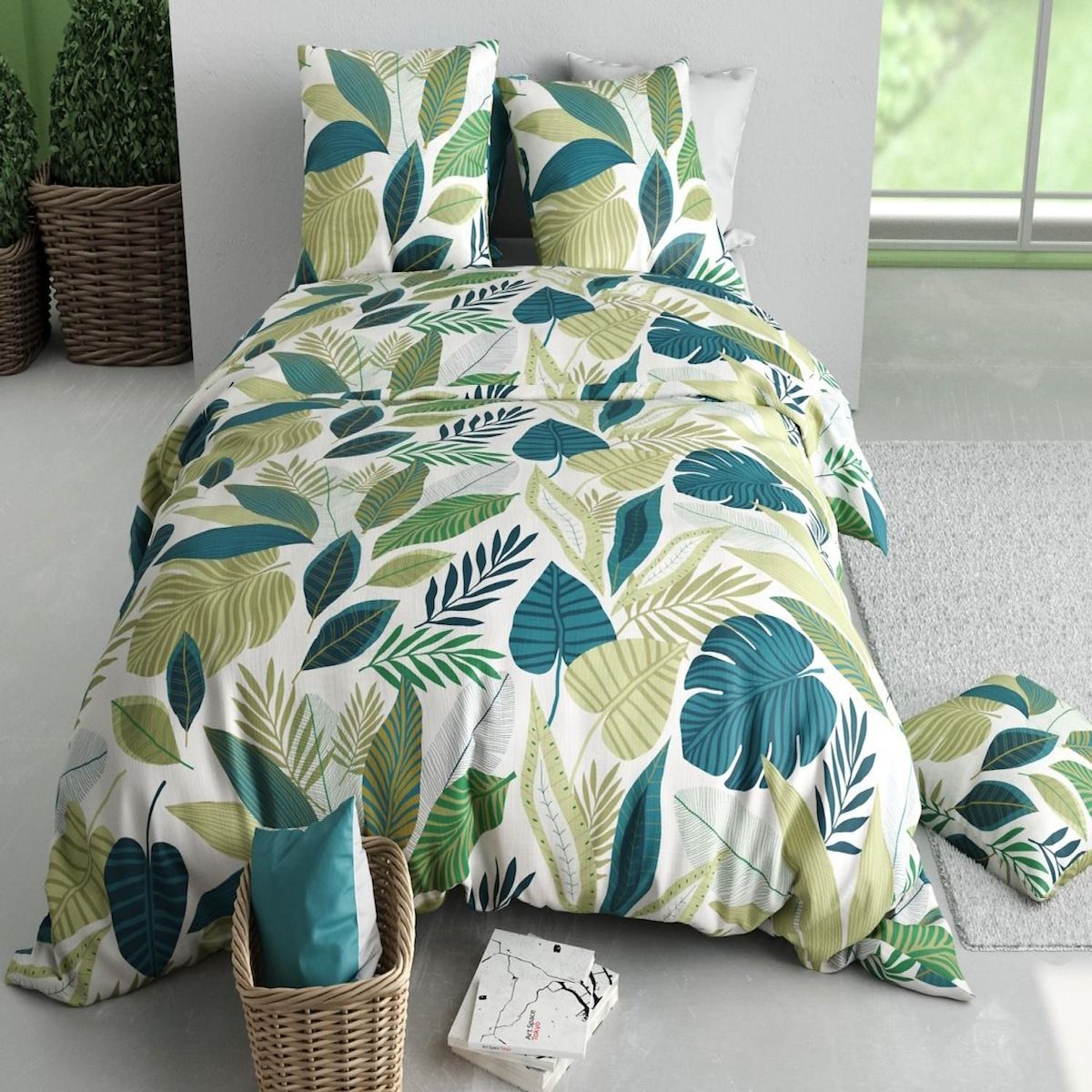 ATELIER DU COTON Parure Housse De Couette 100% Coton 57fils Tropicalia