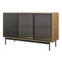 Voir la diapositive 3 : BEST MOBILIER Lamia - buffet bas - effet bois et noir - 148 cm