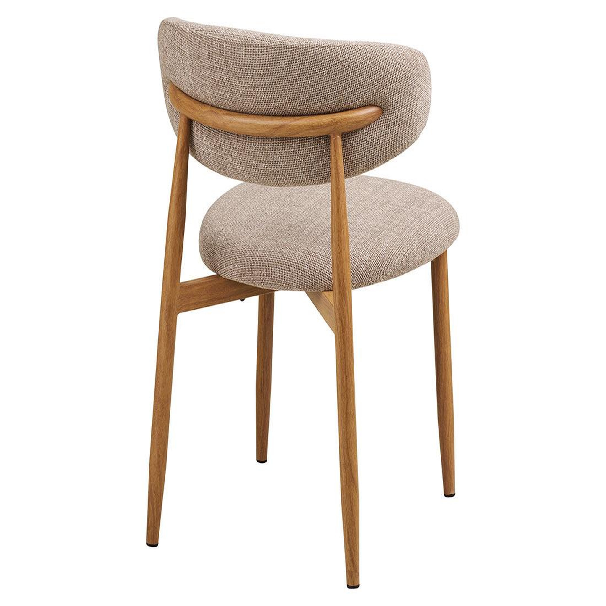 Voir la diapositive 5 : BEST MOBILIER Eddie - lot de 2 chaises en tissu texturé - pieds en acier effet bois