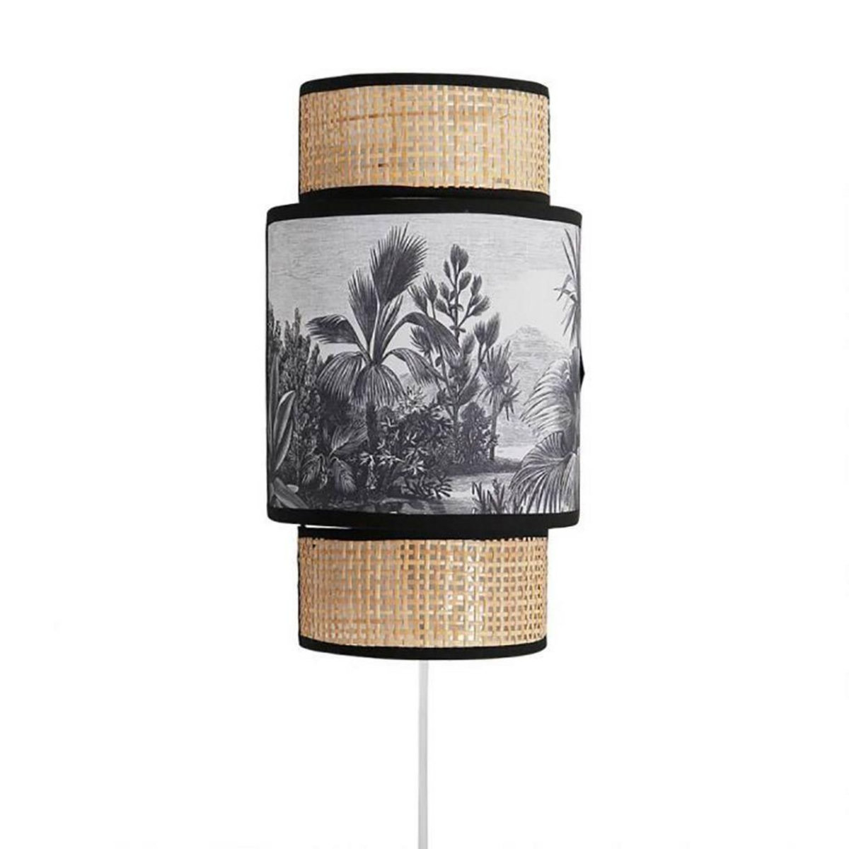 OSTARIA Applique incurvée rotin tissu Ombrage