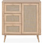 Voir la diapositive 1 : MARKET24 Commode - 3 tiroirs - 1 porte - Décor Cannage - L80,9 x H84 x P40 cm