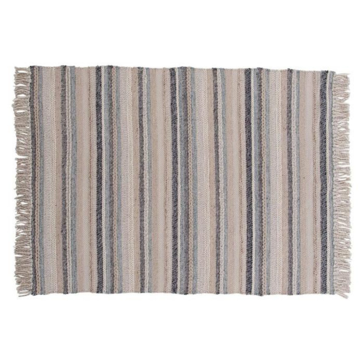 Paris Prix Tapis Déco en Laine  Gudha  200x300cm Beige & Bleu