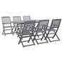 Voir la diapositive 1 : VIDAXL Ensemble a manger de jardin 7 pcs Bois d'acacia massif Gris