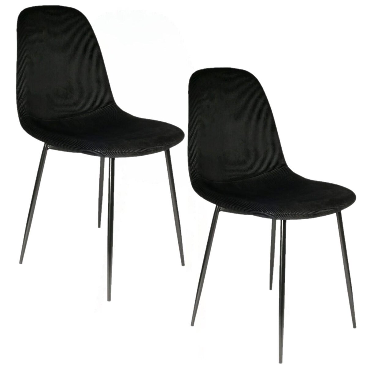 TOILINUX 2 Chaises design velours Giulia