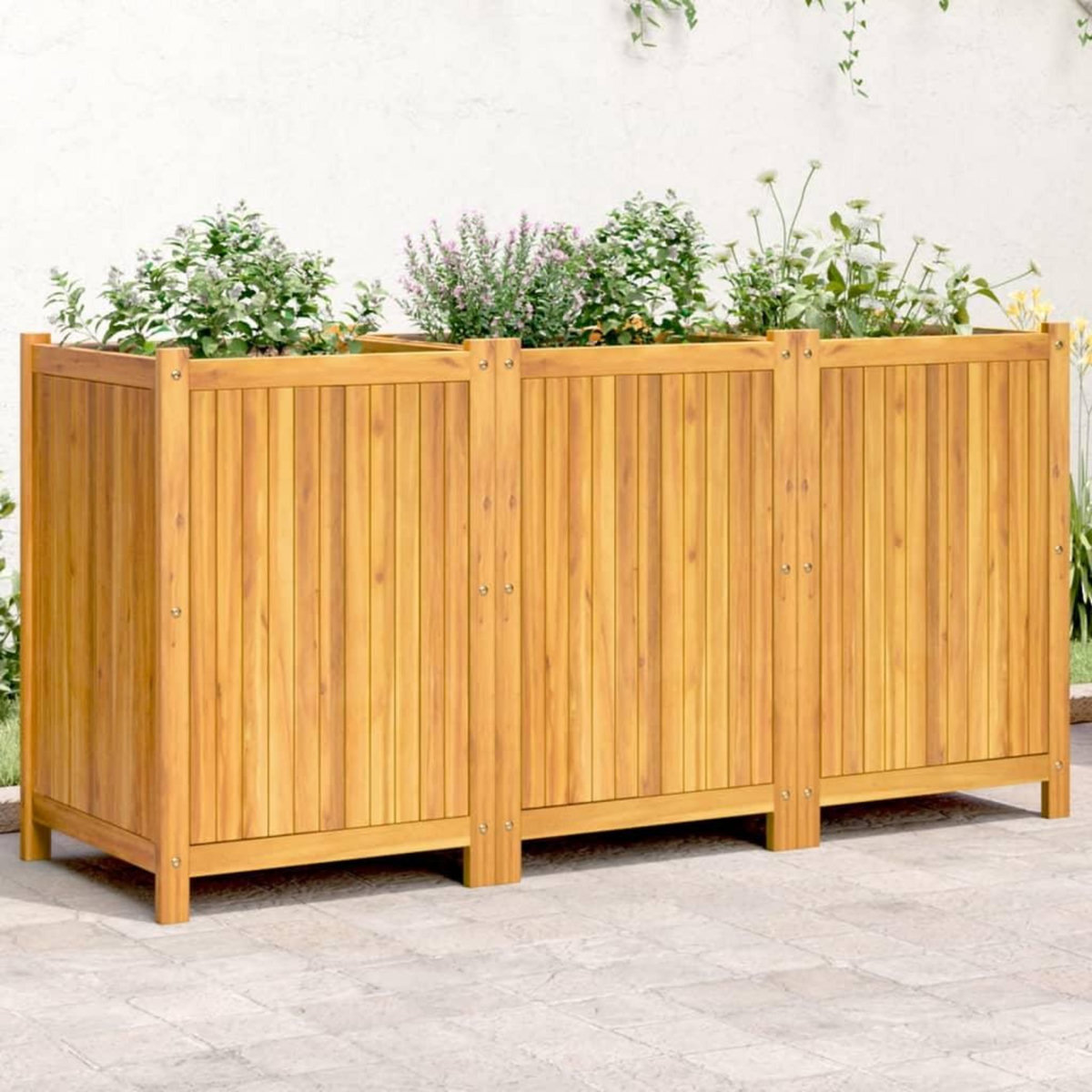 VIDAXL Jardiniere avec doublure 150x50x75 cm bois massif d'acacia