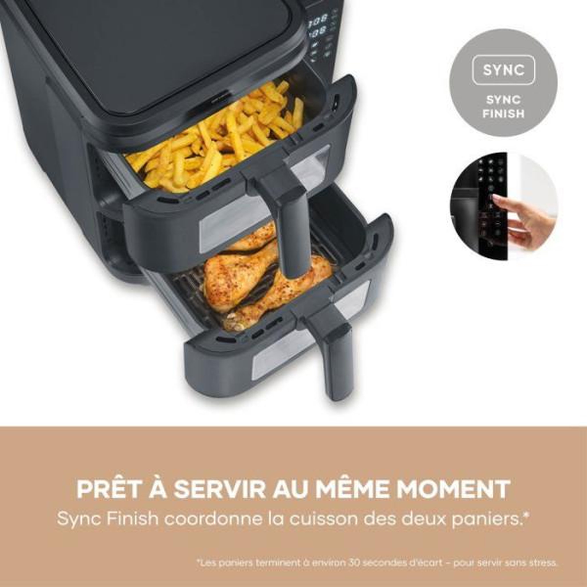 Voir la diapositive 5 : SEVERIN Friteuse sans huile 2x5.5l 2600w noir - FR2468