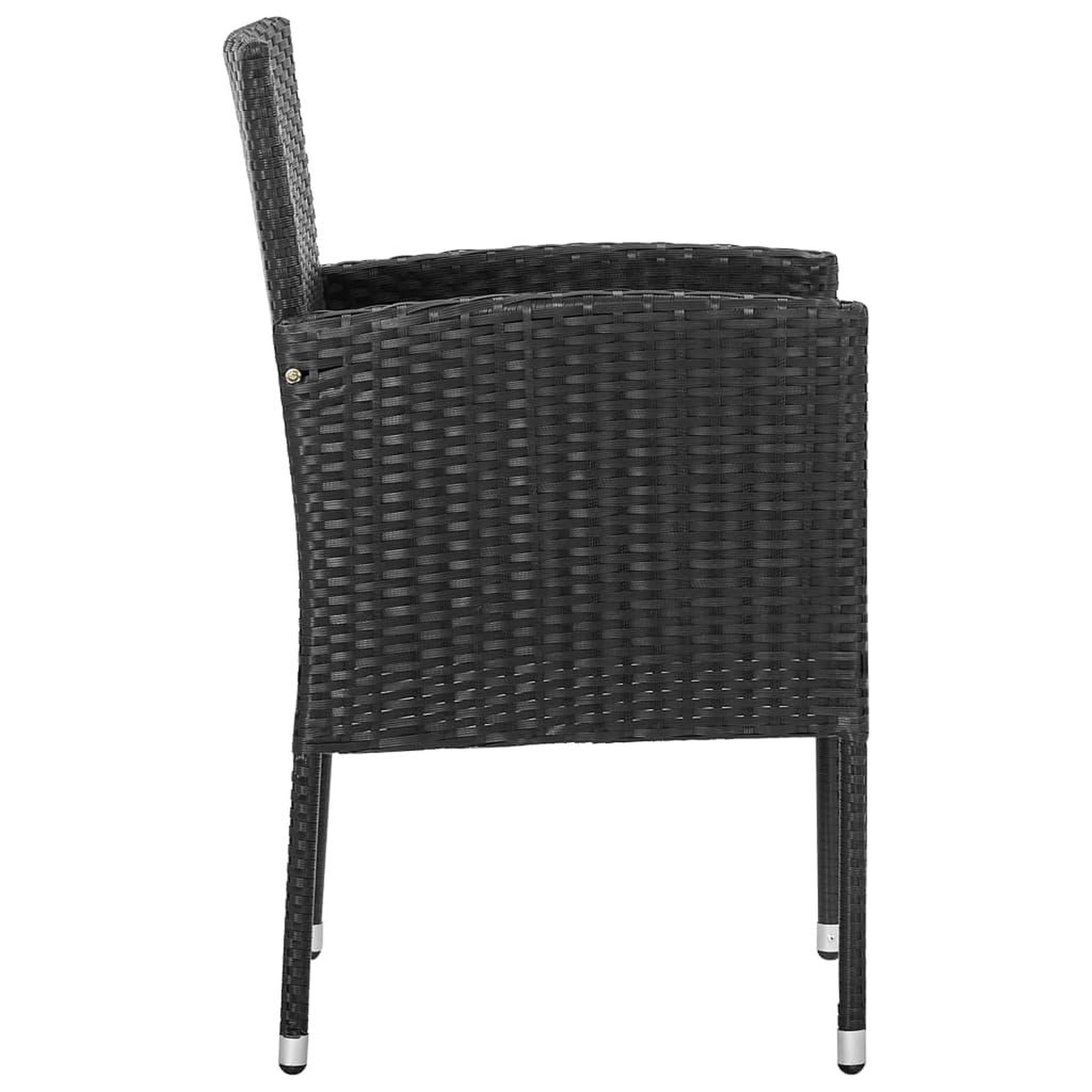 Voir la diapositive 4 : VIDAXL Chaises de jardin coussins noir lot de 4 noir resine tressee