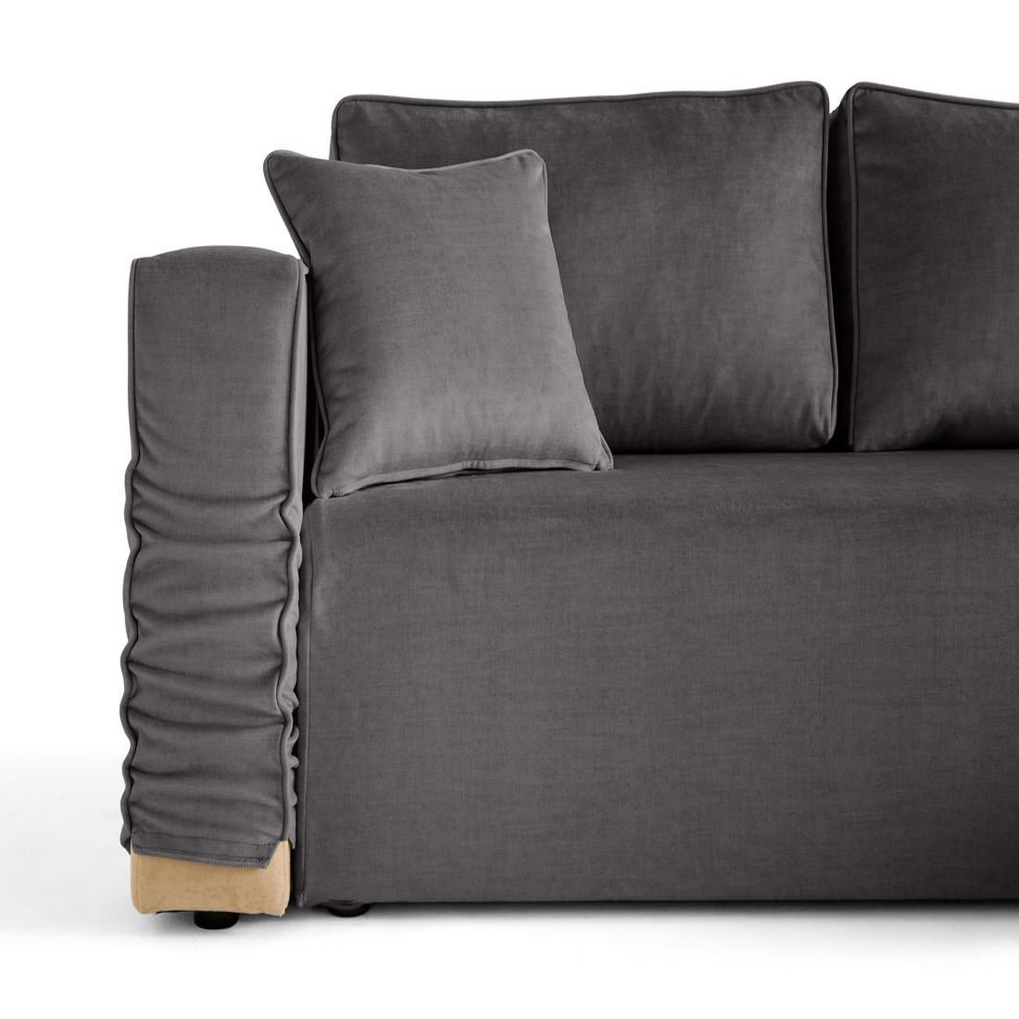 Voir la diapositive 3 : BEST MOBILIER Housse en velours pour canapé déhoussable topaze