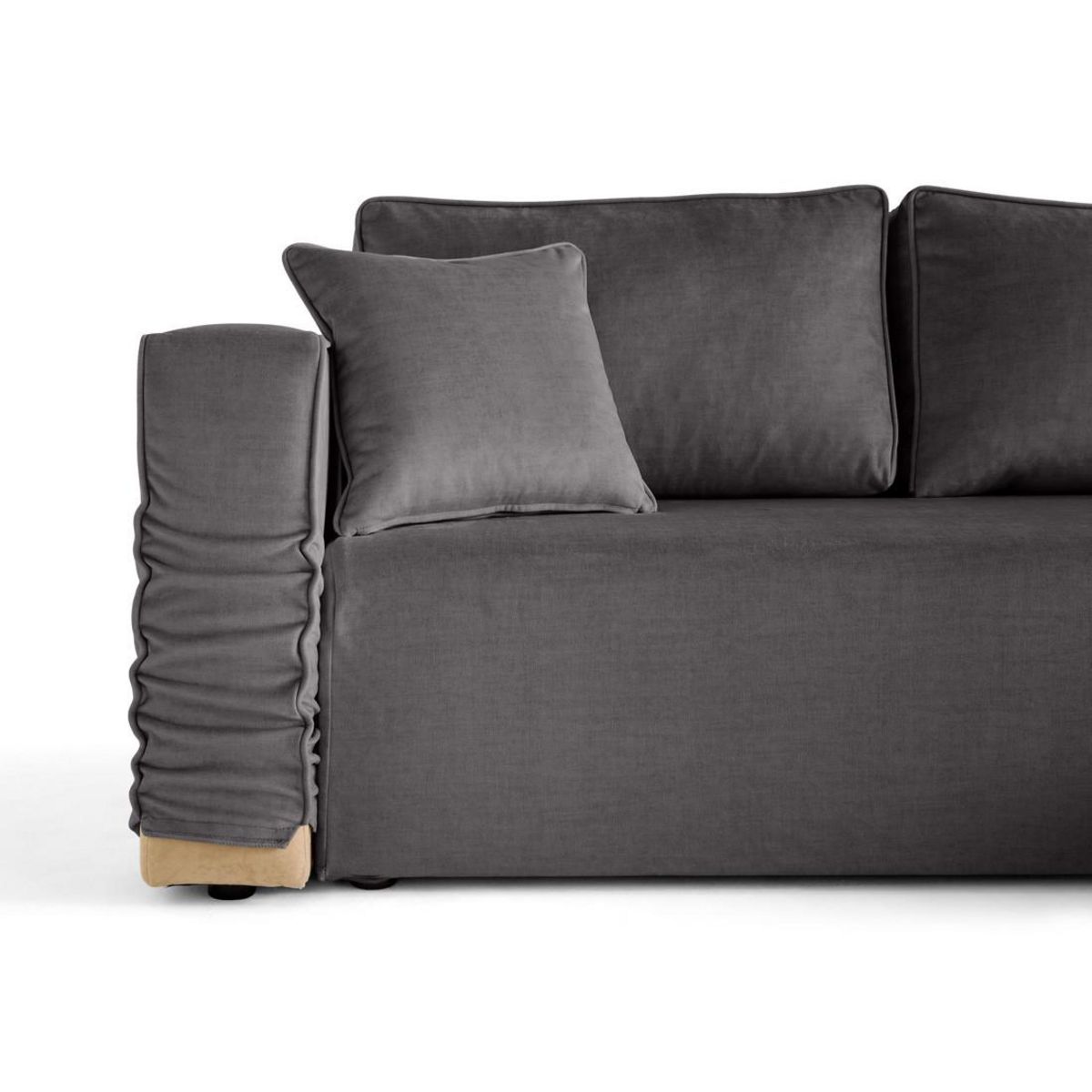 BEST MOBILIER Housse en velours pour canapé déhoussable topaze