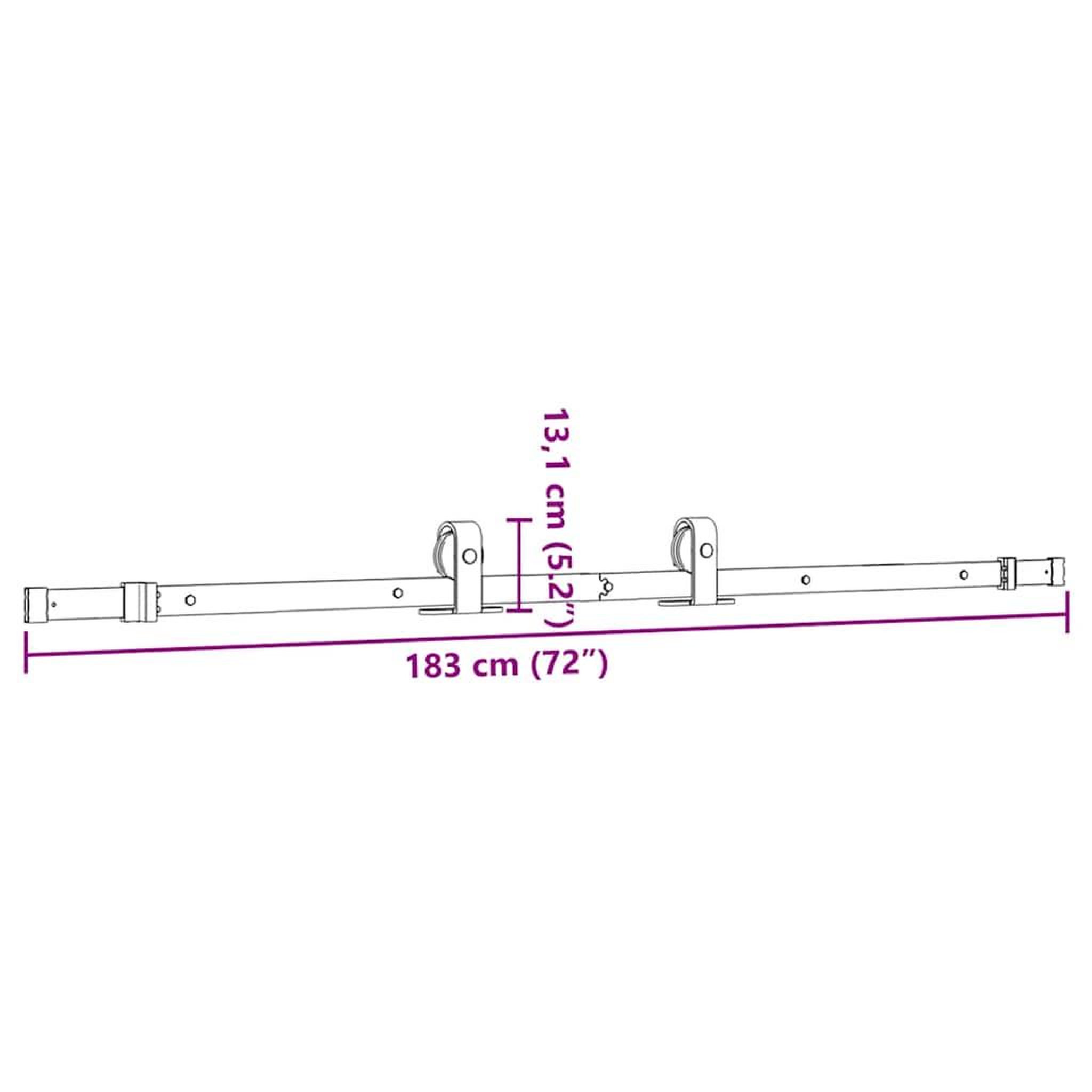 Voir la diapositive 6 : VIDAXL Kit de quincaillerie de porte coulissante 183 cm Acier Noir