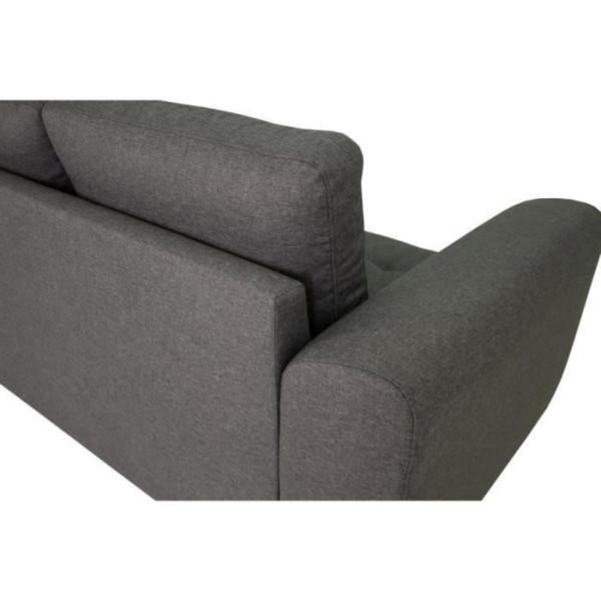 MARKET24 Canapé d'angle fixe réversible 4 places - Tissu Anthracite - L245 x P150 x H86 cm - HAMILTON - Fabriqué en Ukraine