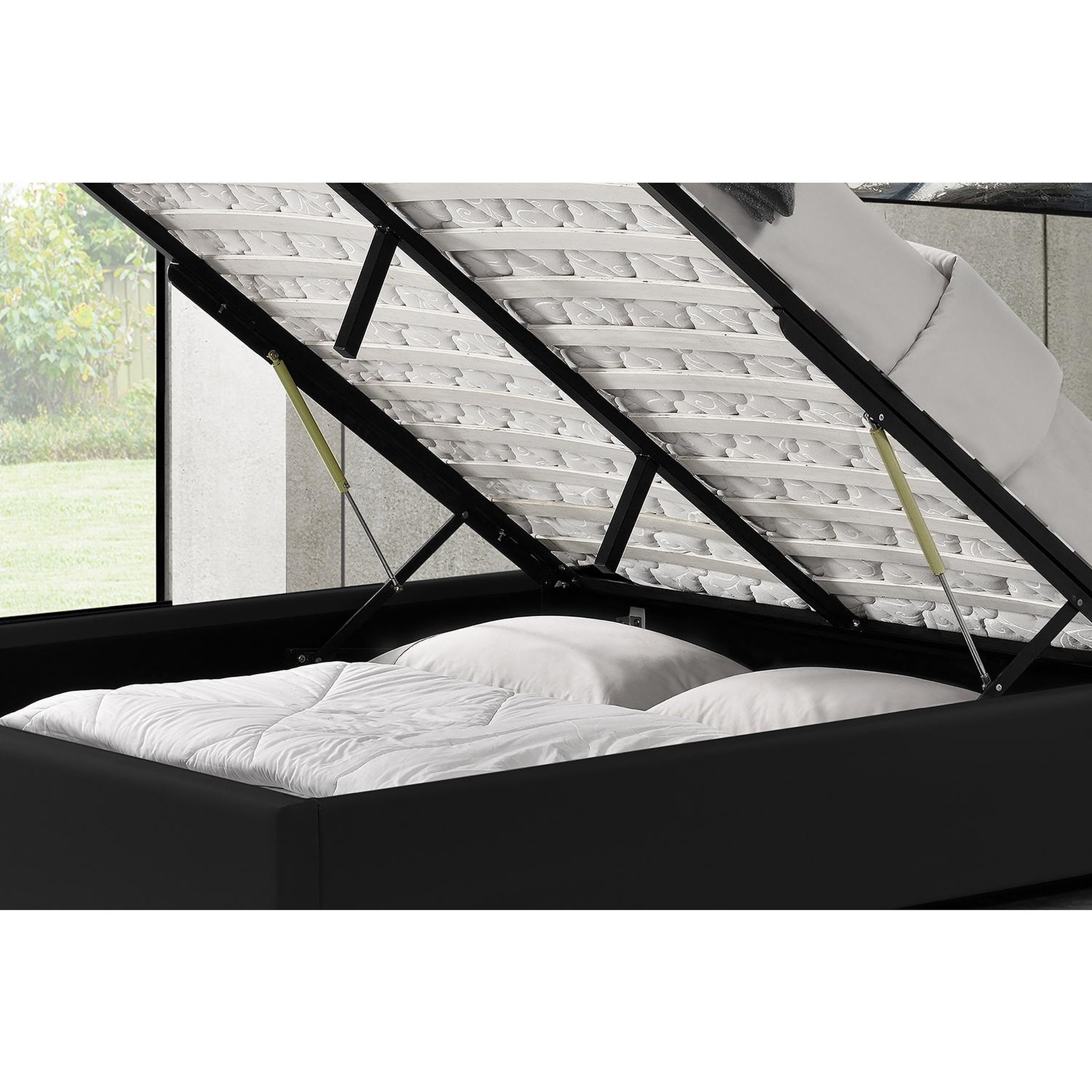 Voir la diapositive 4 : CONCEPT USINE Lit coffre 160 x 200 cm noir kennington