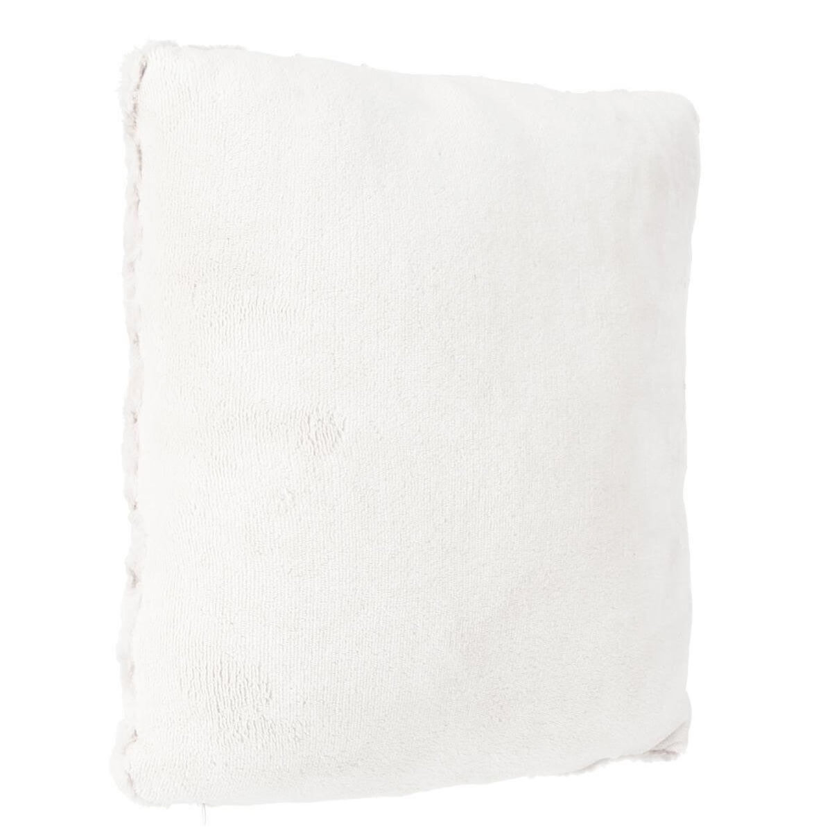 ATMOSPHERA Coussin Imitation Fourrure  Bouclée  45x45cm Écru