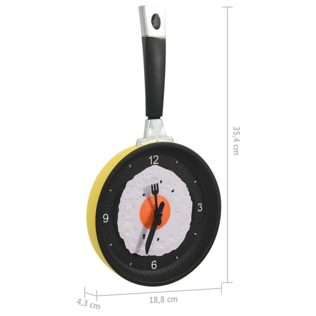 VIDAXL 325164 Wall Clock with Fried Egg Pan Design 18,8 cm