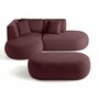 Voir la diapositive 3 : LISA DESIGN Santorini - canapé modulable d'angle gauche + pouf - 4 places - en tissu texturé