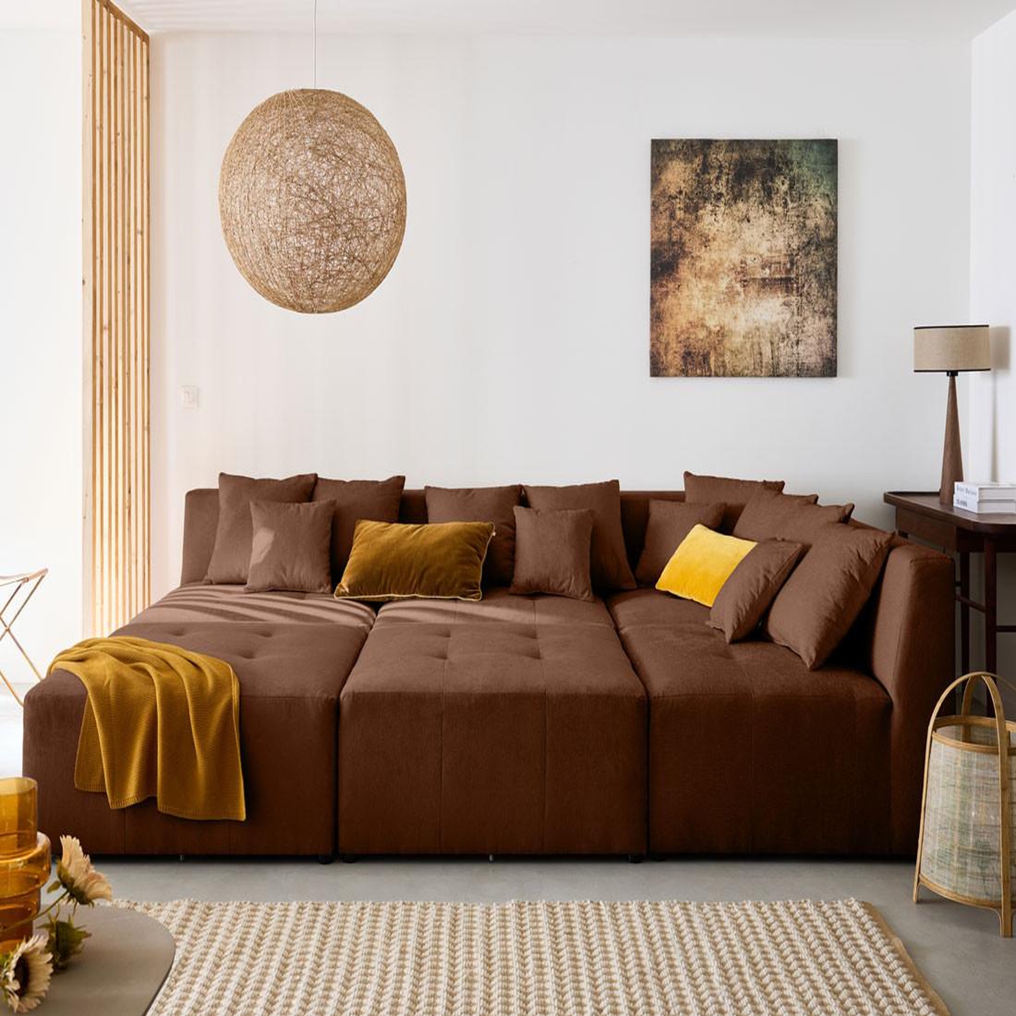 Voir la diapositive 2 : LISA DESIGN Amalfi - pouf modulable - en tissu
