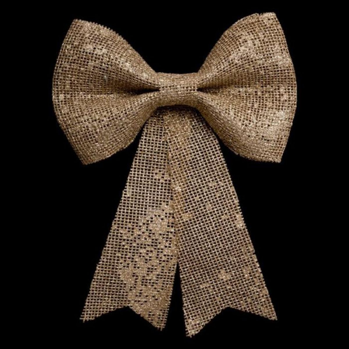 FEERIC LIGHT & CHRISTMAS Nœud Déco  Héritage  24cm Champagne & Or