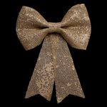 FEERIC LIGHT & CHRISTMAS Nœud Déco  Héritage  24cm Champagne & Or