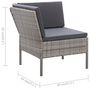 Voir la diapositive 6 : VIDAXL Salon de jardin 3 pcs avec coussins Resine tressee Gris