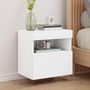 Voir la diapositive 1 : VIDAXL Meubles TV muraux avec lumieres LED 2 pcs blanc 40x30x40 cm