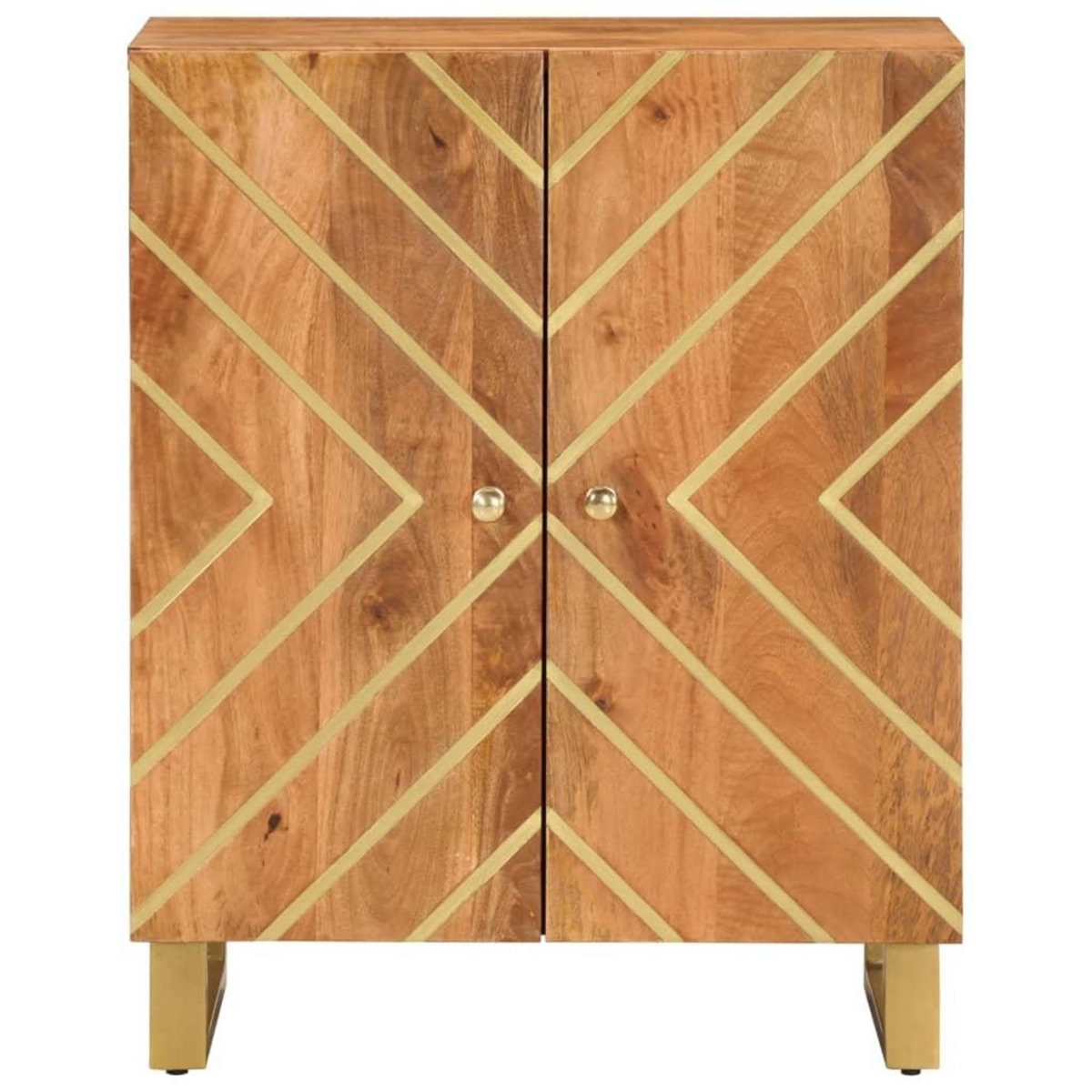 VIDAXL Armoire laterale marron et noir 60x33,5x75 cm bois de manguier