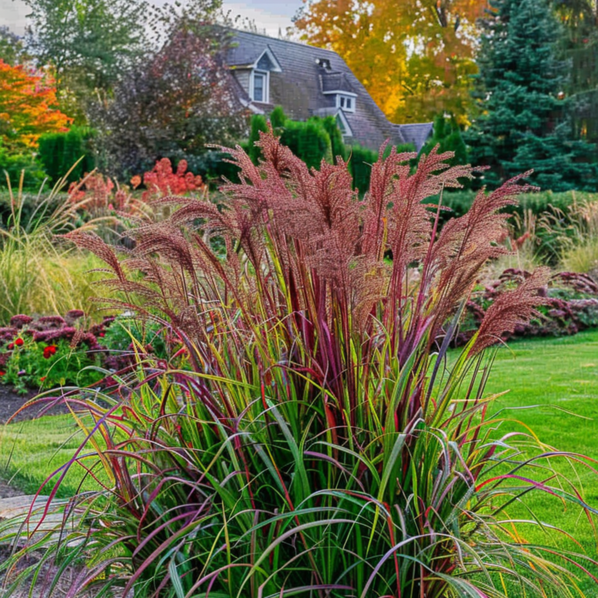 PLANT IN A BOX Herbe aux doigts - Panicum Virgatum 'Squaw' - Hauteur 40-60cm - ⌀23cm