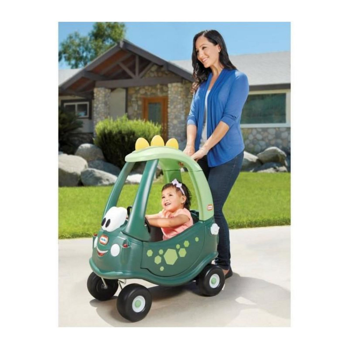 Little Tikes Little Tikes - Cosy Coupe Dino - Voiture pour enfants - Portes fonctionnelles - 4 roues - Plancher a retirer & 1 klaxon - 18 moi