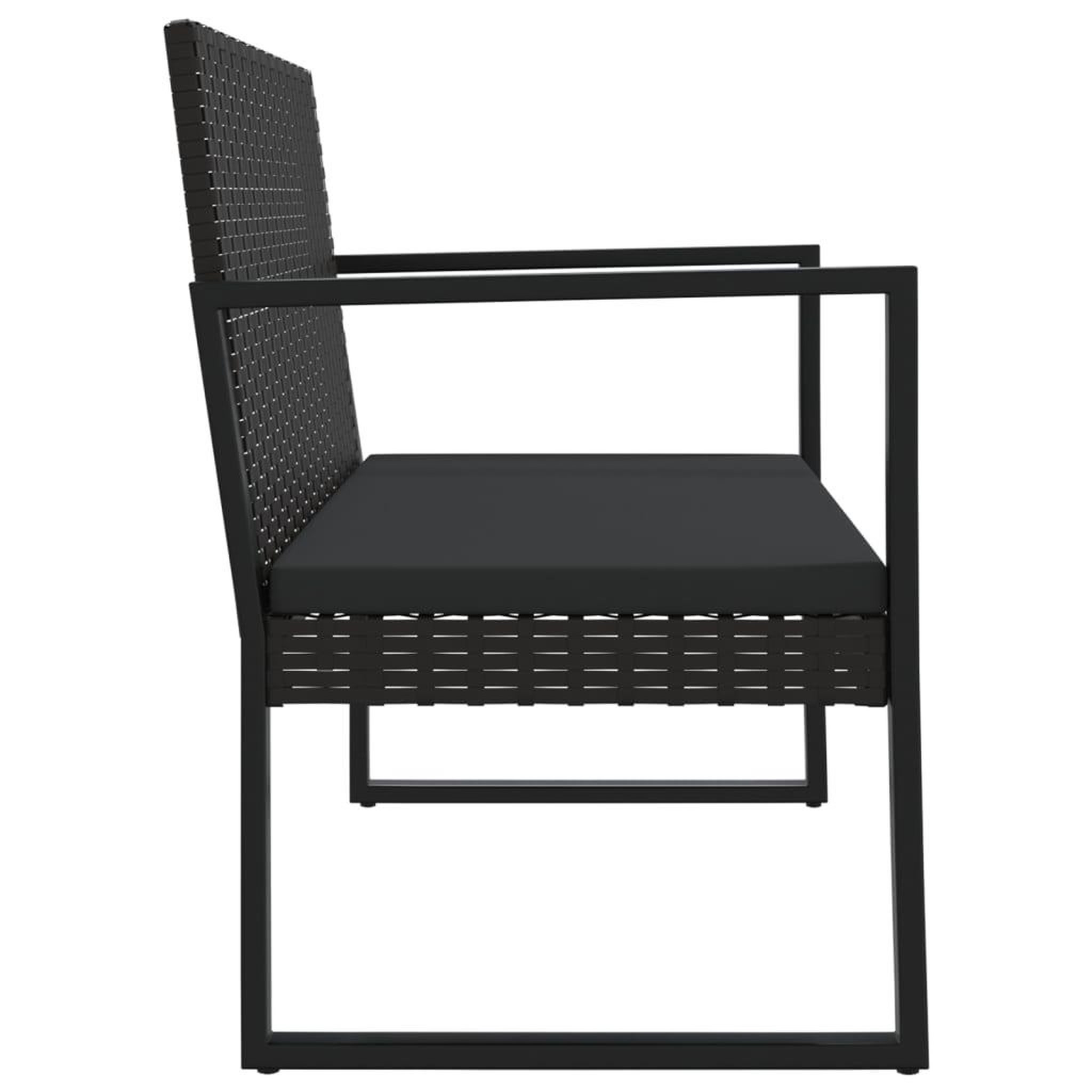 Voir la diapositive 6 : VIDAXL Banc de jardin avec coussins noir 106 cm resine tressee