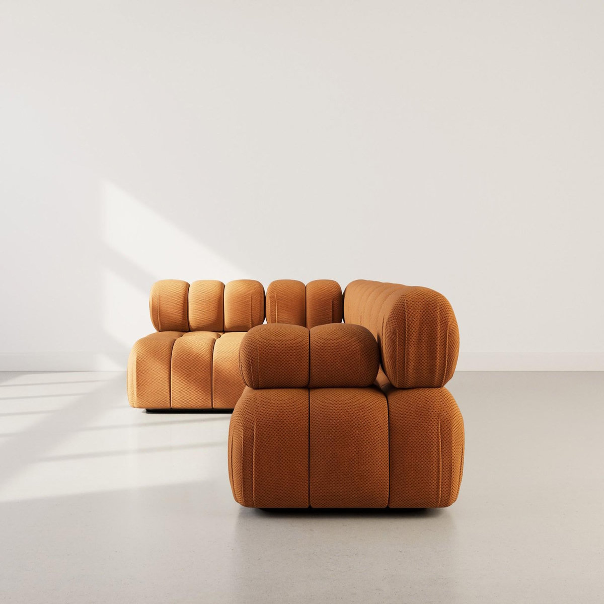 LISA DESIGN Ruby - canapé modulable d'angle gauche 5 places en velours texturé