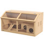 Voir la diapositive 5 : PAWHUT Cage hamster avec ventilation couvercle ouvrant et accessoires bois