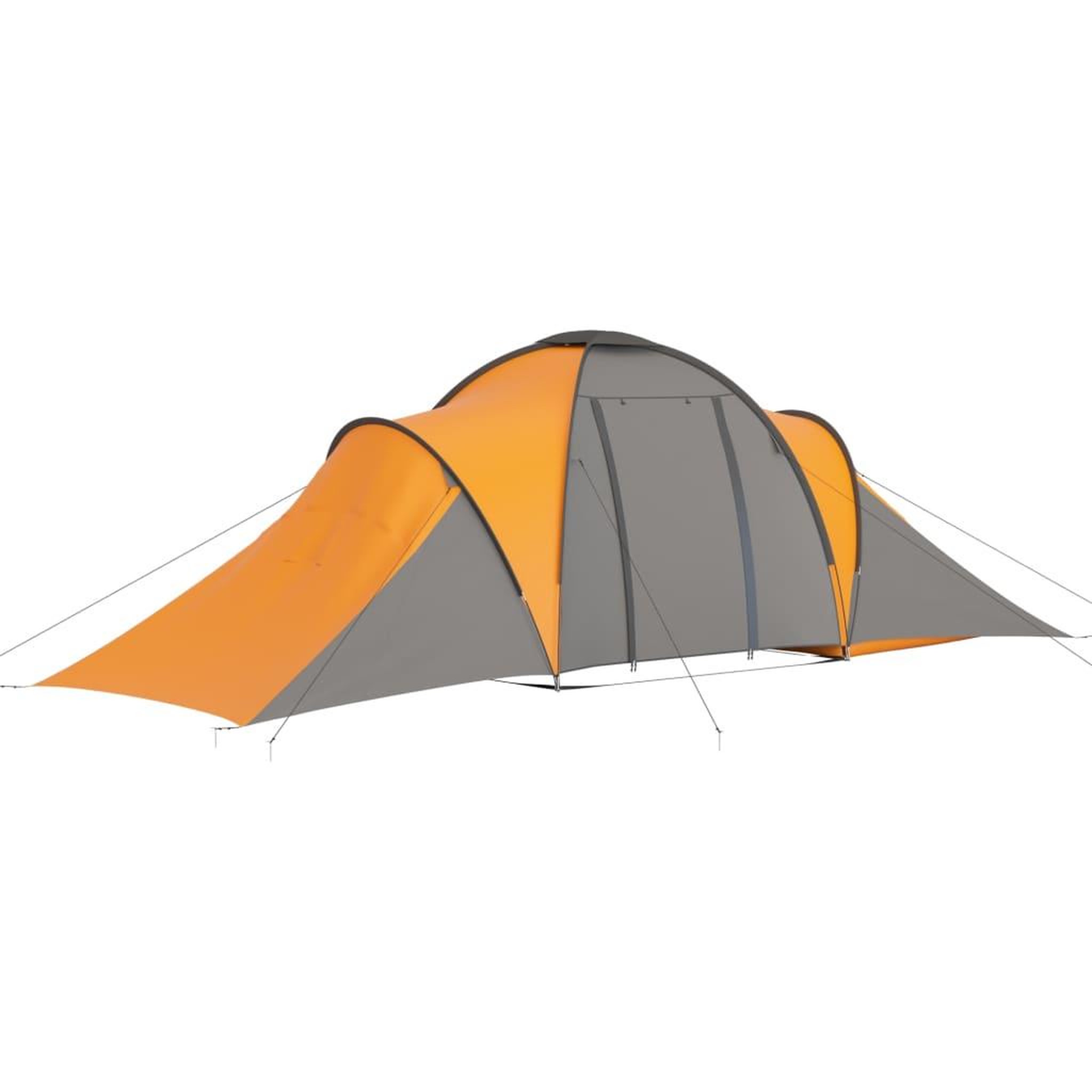 Voir la diapositive 3 : VIDAXL Tente de camping pour 6 personnes gris et orange