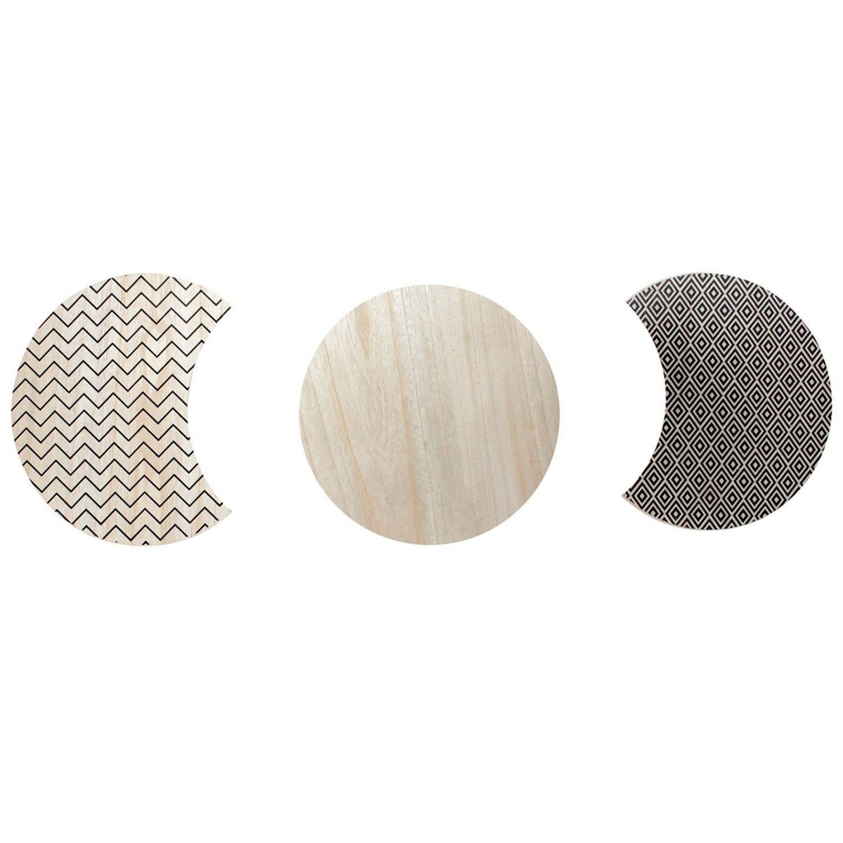 The Home Deco Factory Trio de Tables Gigognes - Beige et Noire - H. 36cm