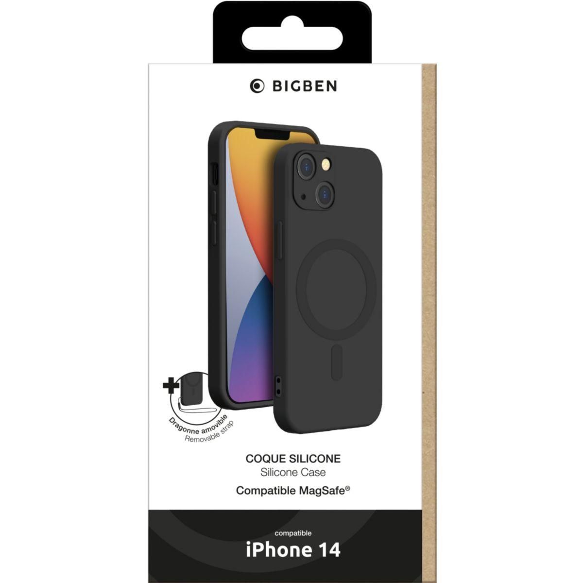 Bigben Connected Coque iPhone 14 Plus MagSafe silicone noir