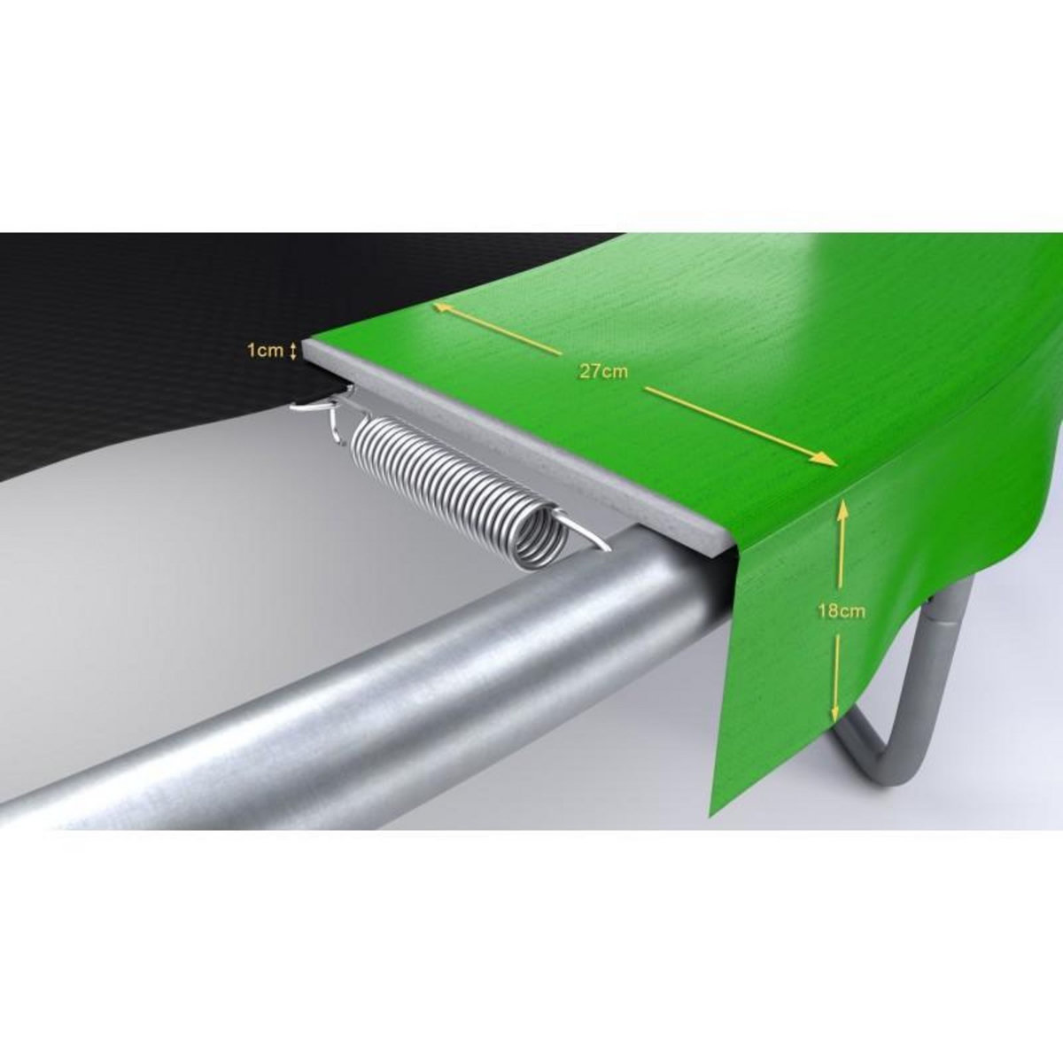 JUMP4FUN Coussin de protection des ressorts pour Trampoline 14FT ø427cm Universel Classique