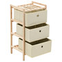 Voir la diapositive 4 : VIDAXL Etagere de rangement 3 paniers Tissu Bois de cedre Beige