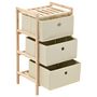 Voir la diapositive 4 : VIDAXL Etagere de rangement 3 paniers Tissu Bois de cedre Beige