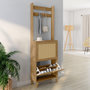 Voir la diapositive 2 : ID MARKET Vestiaire d'entrée HANAE meuble chaussures 2 portes effet naturel cannage