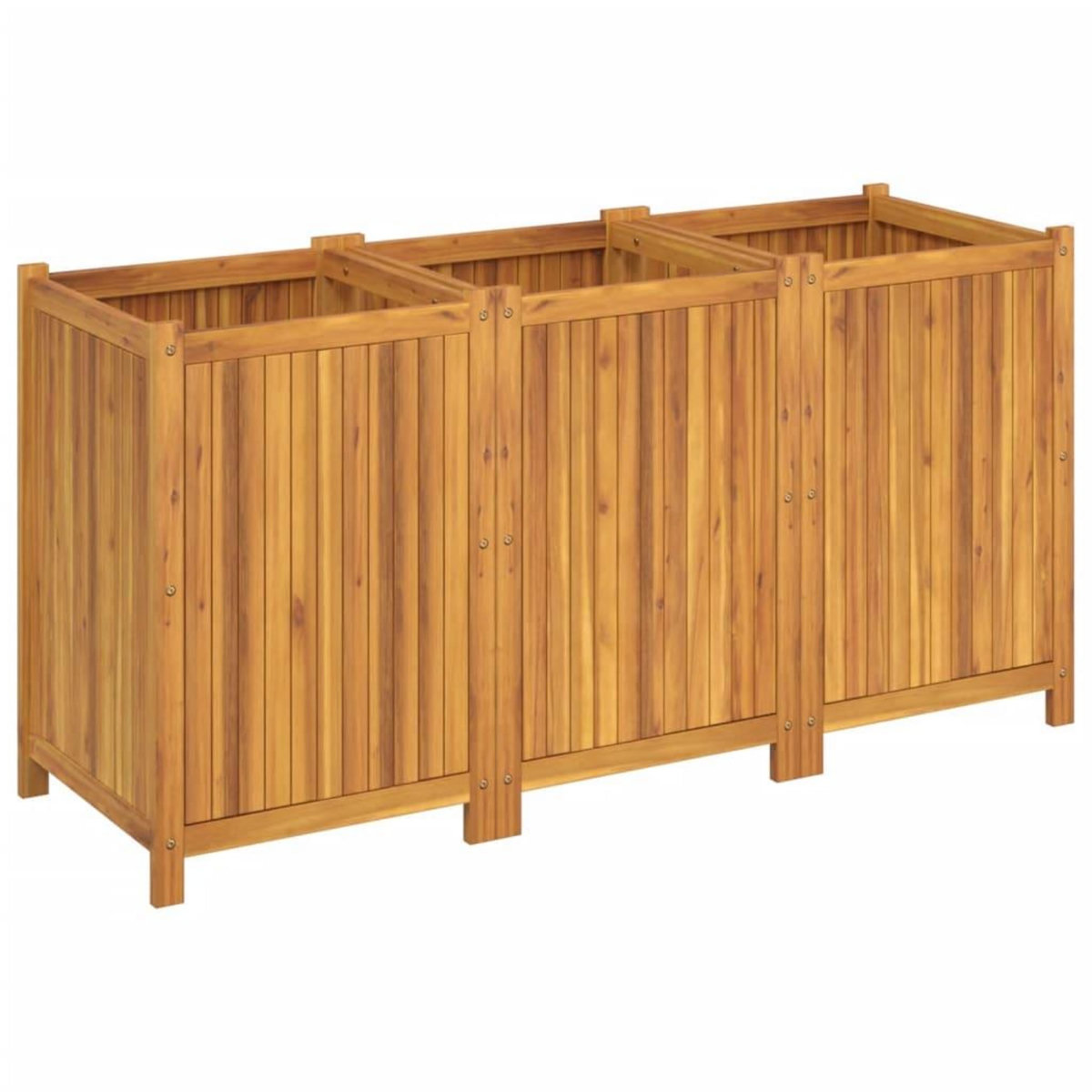 VIDAXL Jardiniere avec doublure 150x50x75 cm bois massif d'acacia
