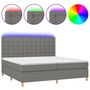 Voir la diapositive 2 : VIDAXL Sommier a lattes de lit et matelas et LED Gris fonce 200x200 cm
