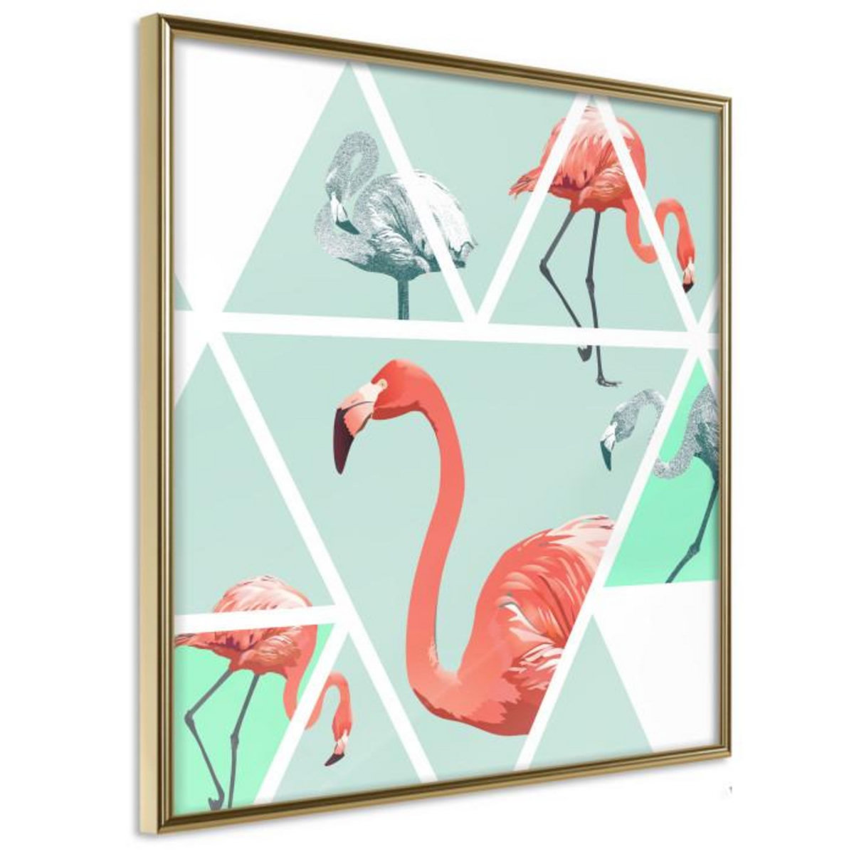 Paris Prix Affiche Murale Encadrée  Tropical Mosaic with Flamingos