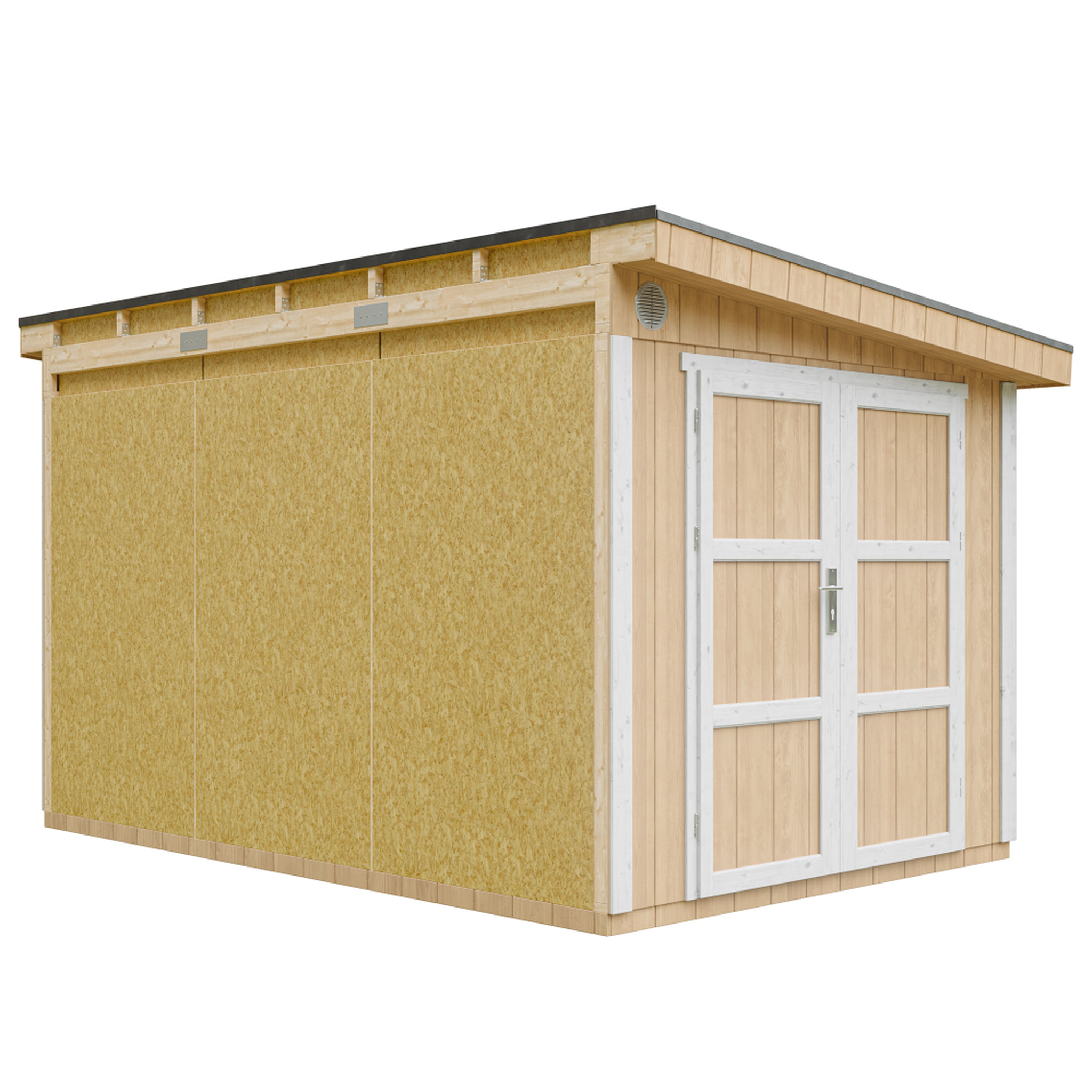 Voir la diapositive 1 : TIMBELA Abri de jardin qualité premium 8,68 m² h231x248x412 cm avec plancher et paroi latérale m939