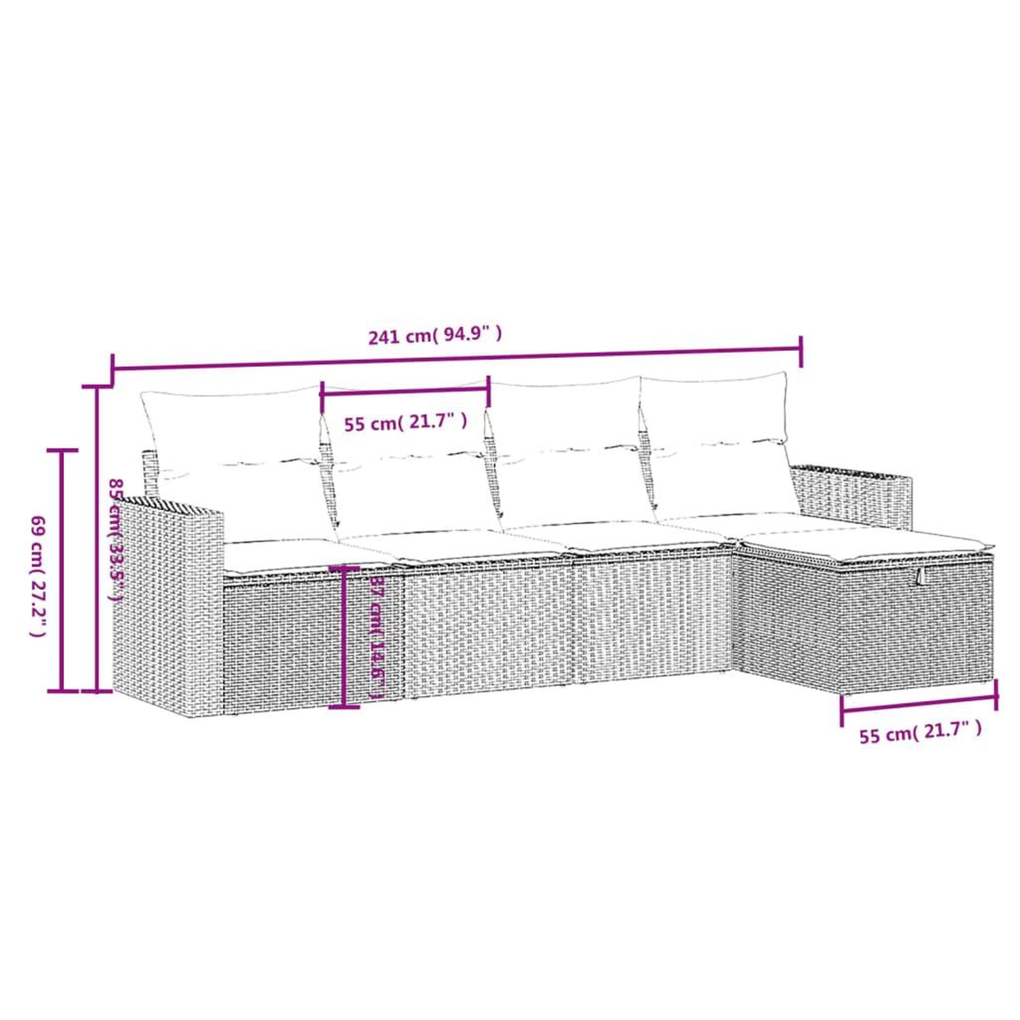 Voir la diapositive 5 : VIDAXL Salon de jardin 5 pcs avec coussins noir resine tressee