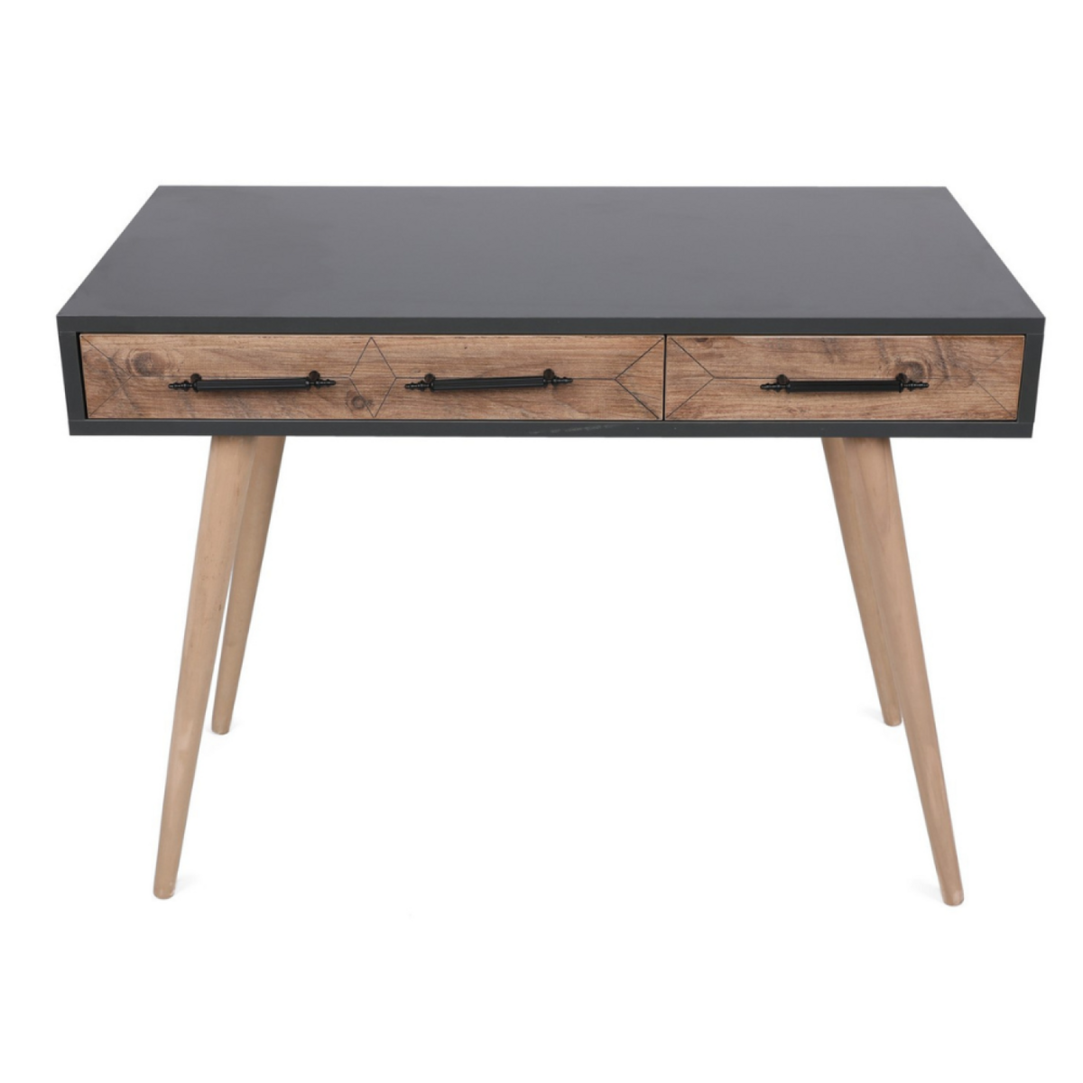 CONCEPT USINE Bureau scandinave effet chêne - 2 tiroirs VIRRAT