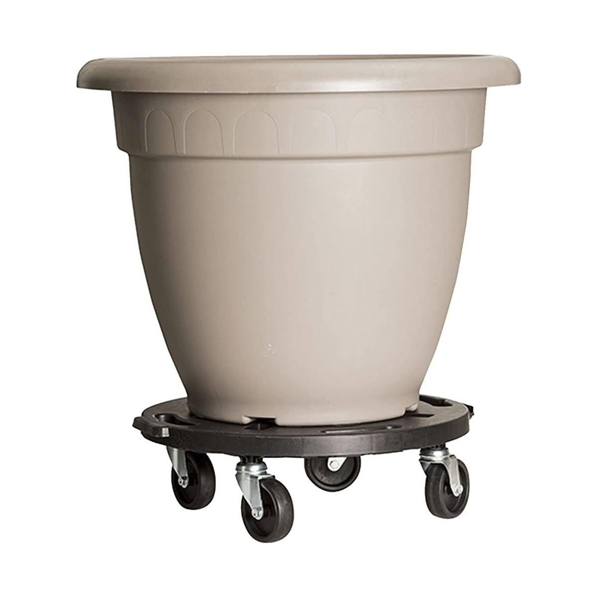 KZ GARDEN Support à roulettes rond diamètre 40 x 12,5 cm 4 roues Capacité max 275 kg Plantes Meubles ou matériel lourd KZ GARDEN