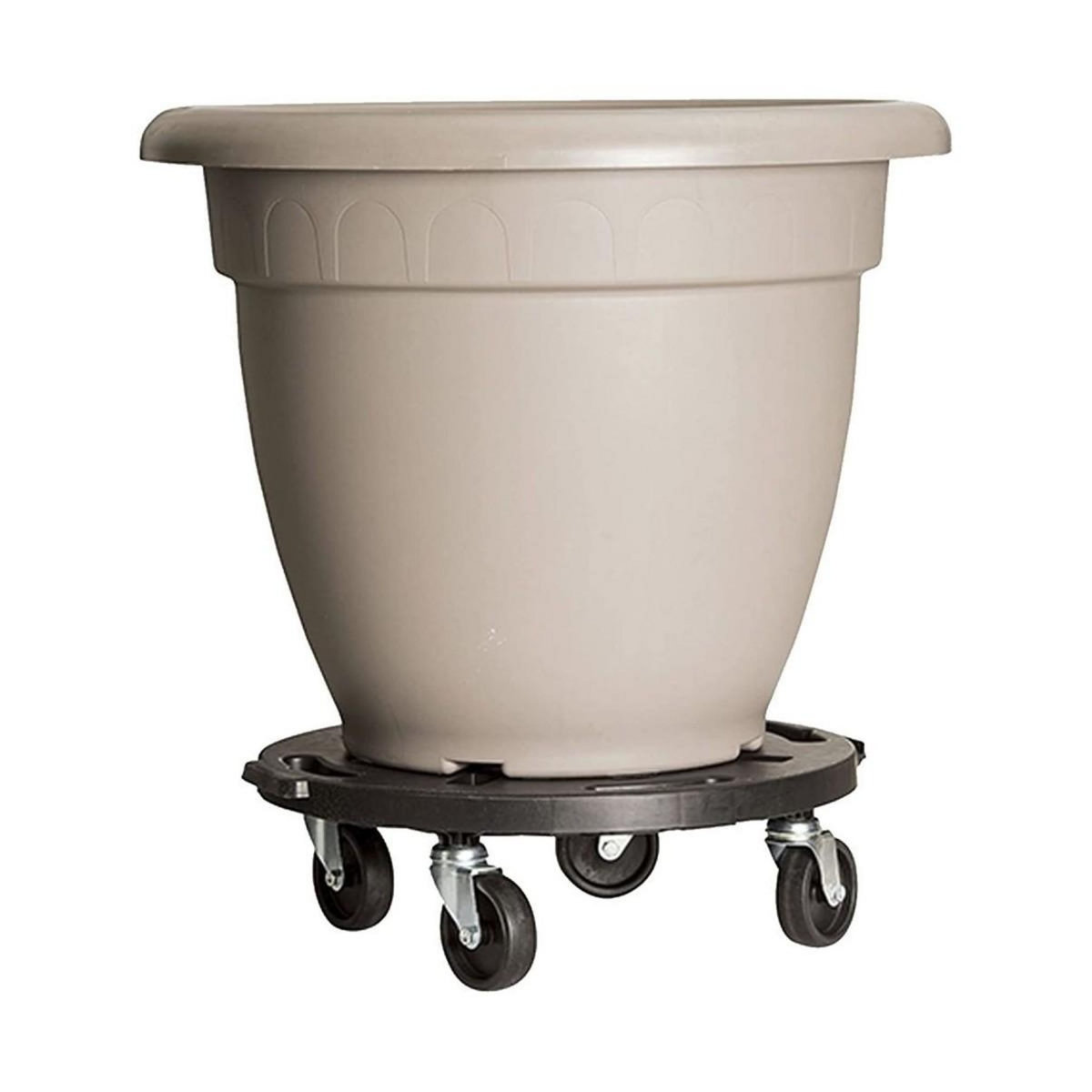 KZ GARDEN Support à roulettes rond diamètre 40 x 12,5 cm 4 roues Capacité max 275 kg Plantes Meubles ou matériel lourd KZ GARDEN