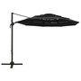 Voir la diapositive 2 : VIDAXL Parasol de jardin a 4 niveaux avec mat en aluminium noir 3x3 m