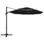 Voir la diapositive 2 : VIDAXL Parasol de jardin a 4 niveaux avec mat en aluminium noir 3x3 m
