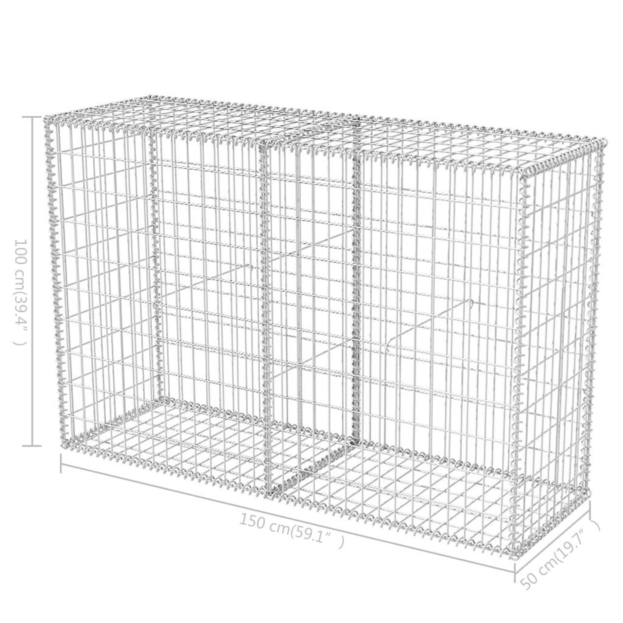 Voir la diapositive 6 : VIDAXL Panier de gabion Acier galvanise 150x50x100 cm