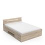 Voir la diapositive 3 : Lit  140x200cm 2 tiroirs 1 niche de rangement GANDY