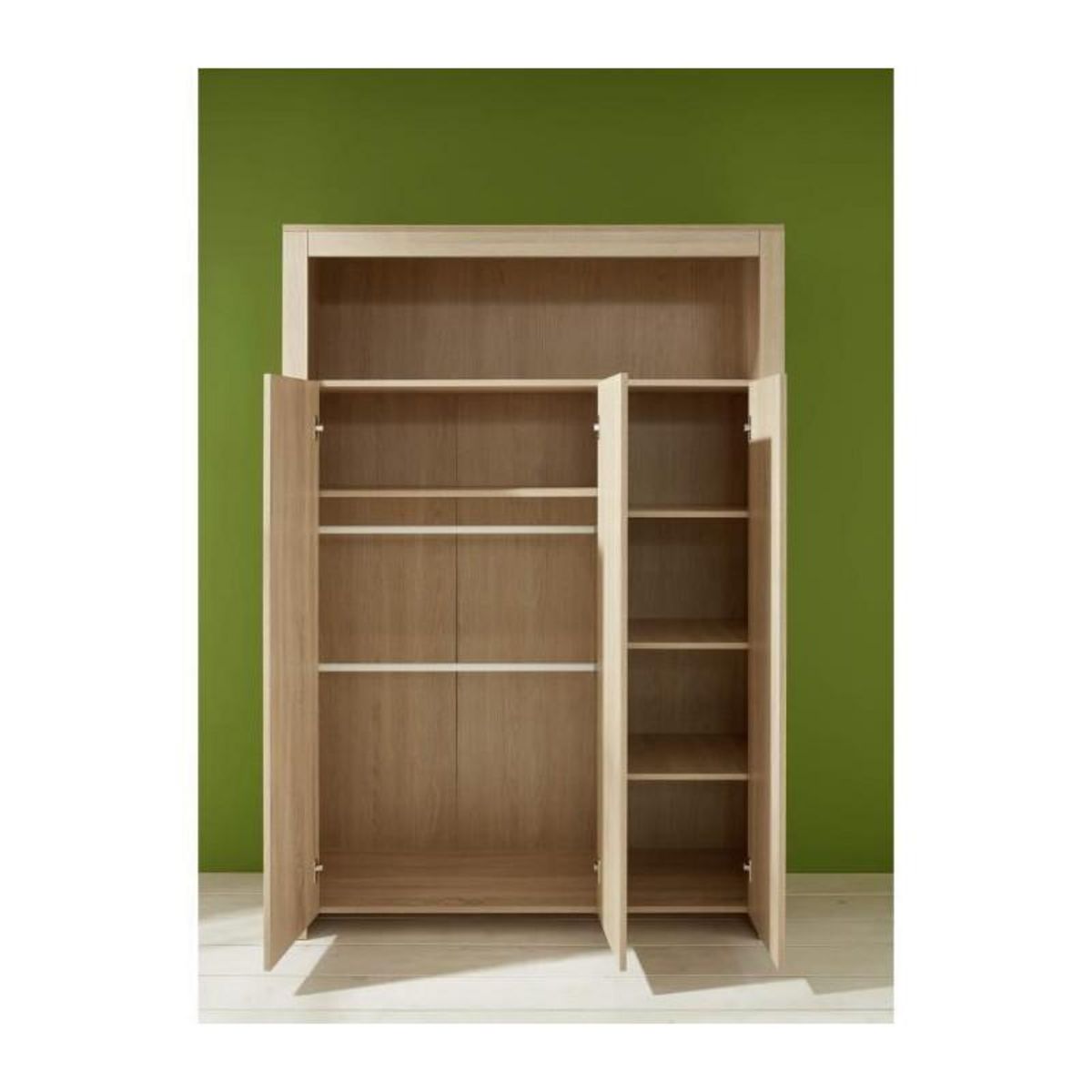 TREND TEAM OLIVIA SONOMA Chambre bebe complete : lit 70*140cm + commode + armoire - Chene naturel